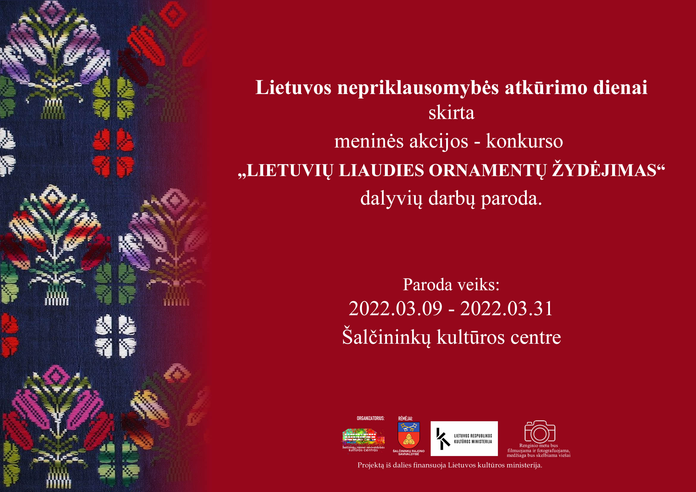 You are currently viewing Meninės akcijos-konkurso „Lietuvių liaudies ornamentų žydėjimas“ dalyvių darbų paroda