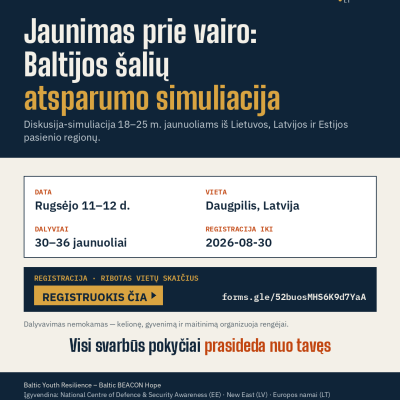 Jaunuoliai iš Lietuvos, Latvijos ir Estijos pasienio regionų kviečiami į diskusiją-simuliaciją